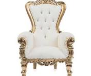 Kids White and Gold Throne Chair 